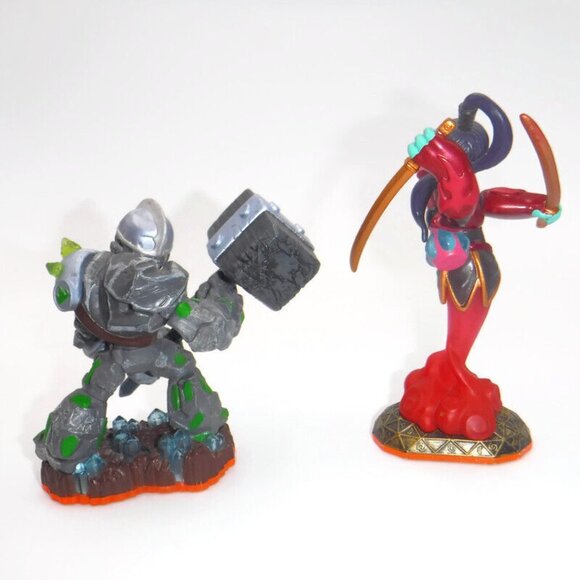 Skylanders 5 Giants Orange Base Figures & Cards Lot Crusher Swarm Tree Rex - Picture 5 of 11